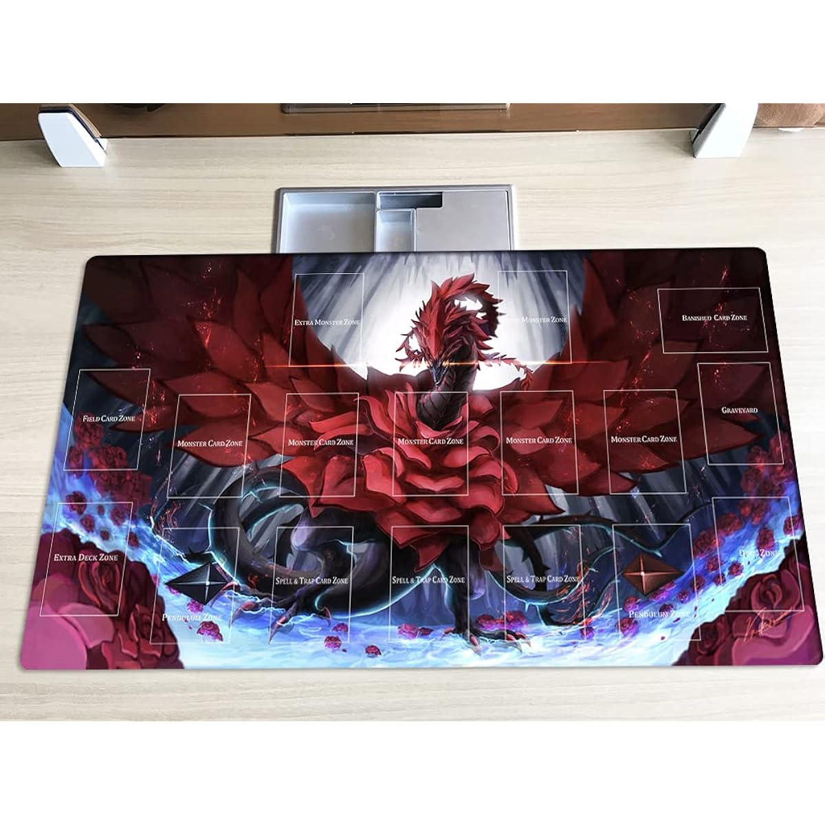 Mlikemat Playmat Black Rose Dragon TCG CCG Trading Card Game Mat Mpose Pad+Free Bag