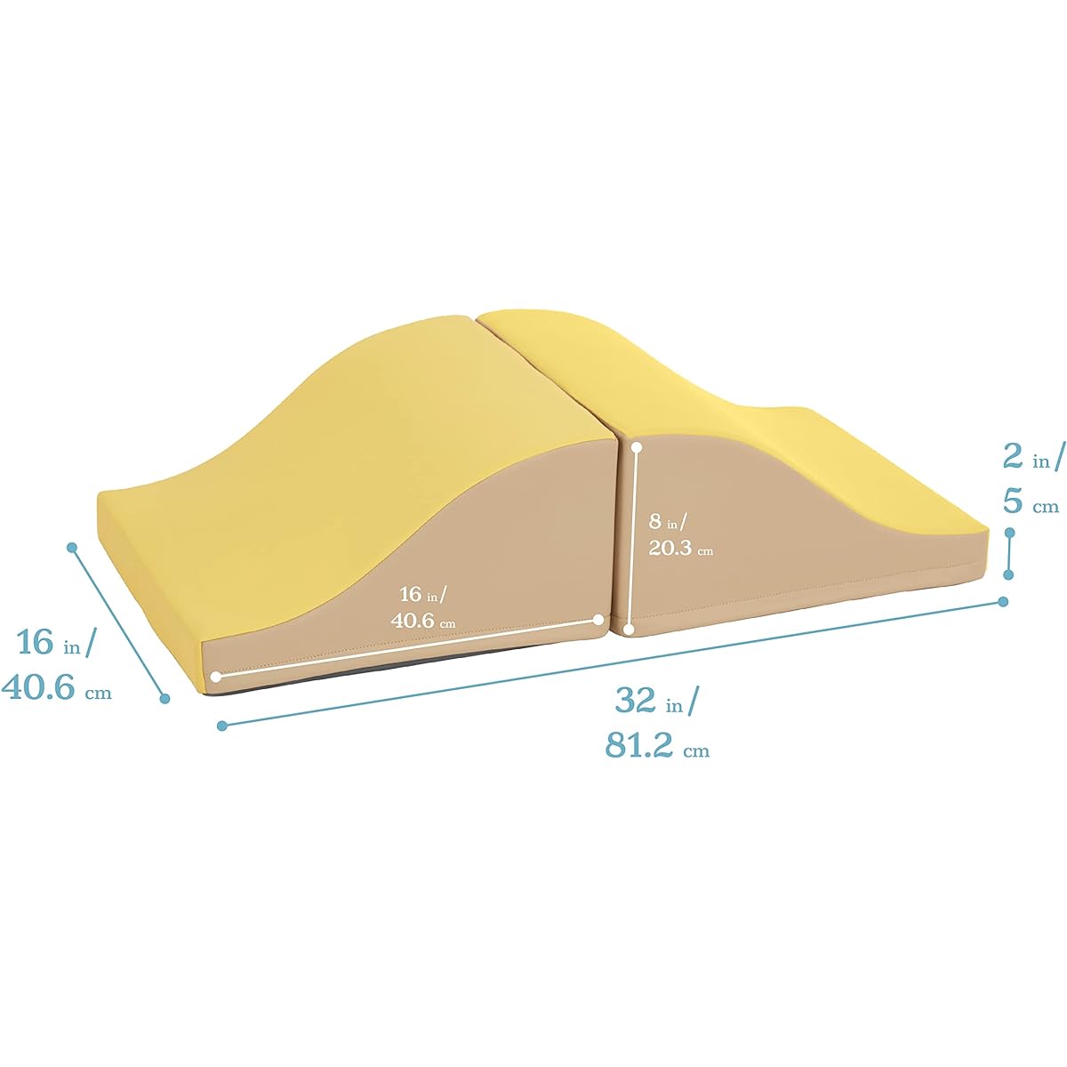 ECR4Kids SoftZone Junior Mix and Match Slides Foam Construction Yellow 2-Pack