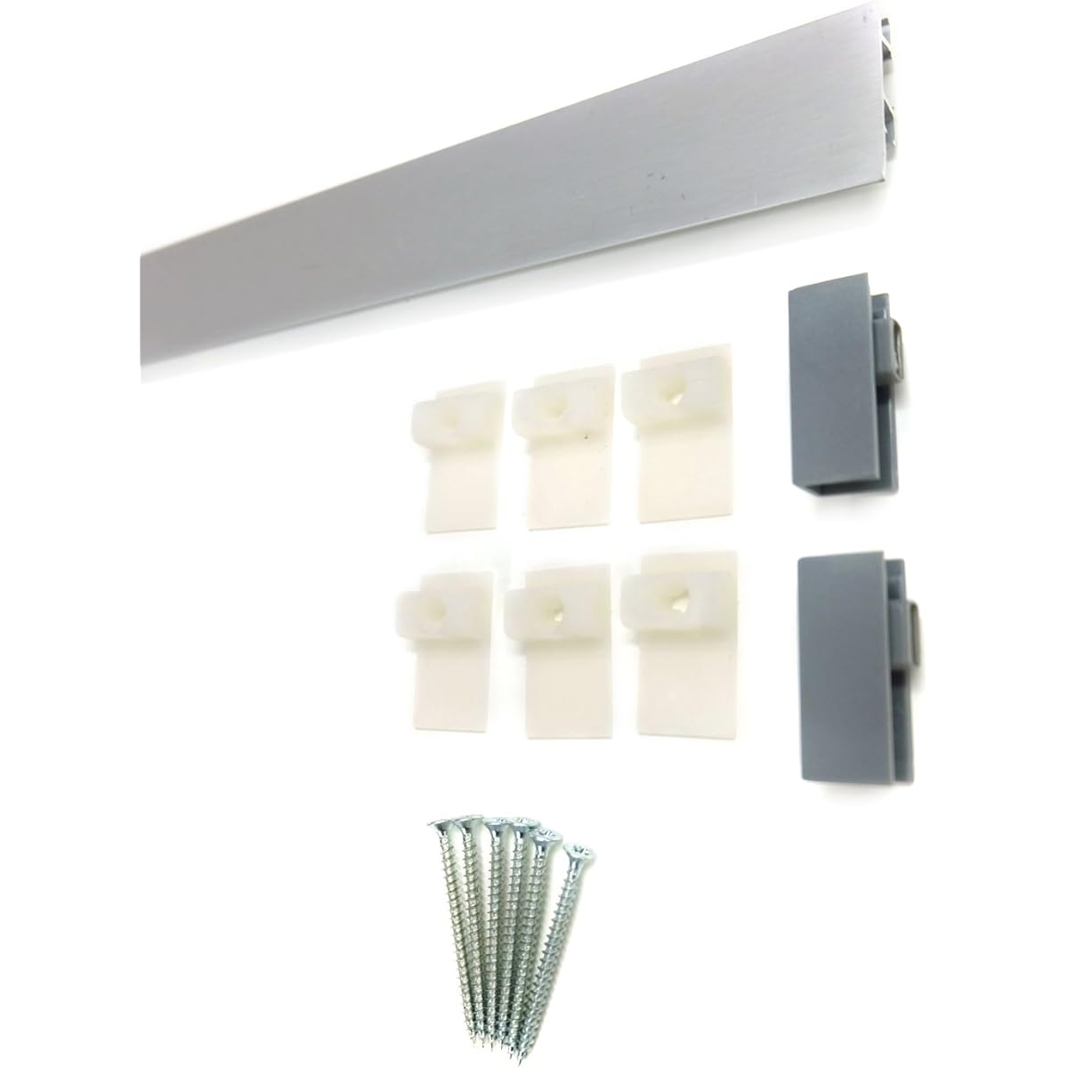 Larson Jul Click Rail Pro Brushed Silver 2M Rail & Fastener Set 7418