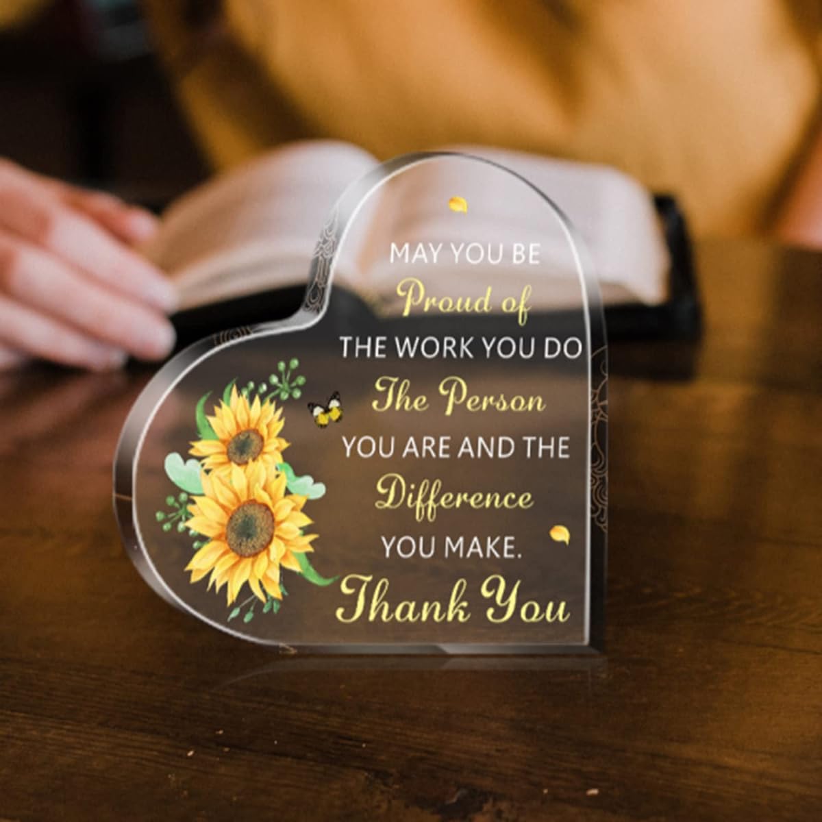 Office Gifts for Colleagues Christmas Gifts Acrylic Appreciation Gifts for Women Employee Appreciation Gifts Touching Gifts Farewell Keepsake Paperweight