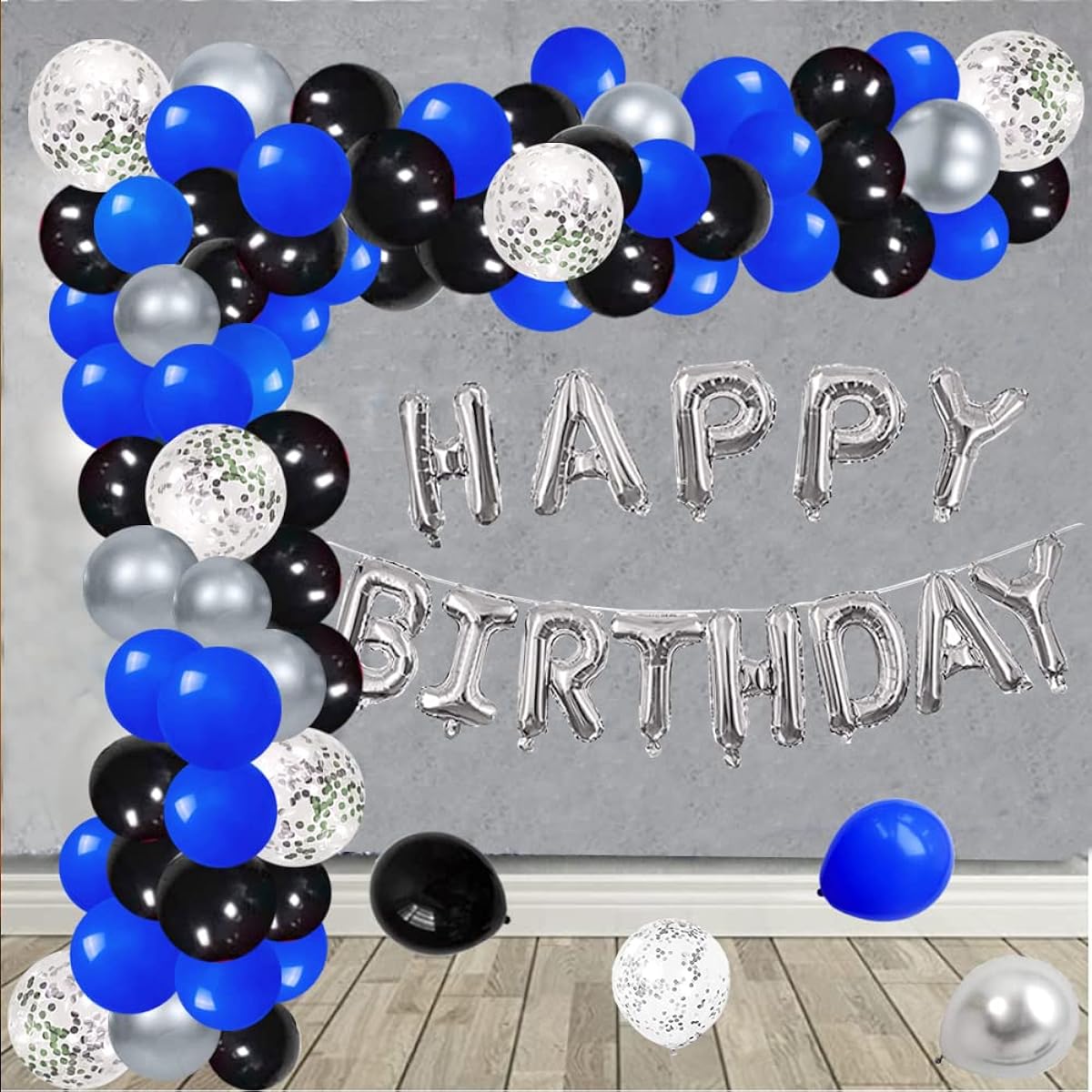 Black Silver Blue Balloon Garland Kit,Video Game Party Balloons Balloon Arch Kit for Boys Birthday Baby Shower Space Gamer Fans Party Decorations