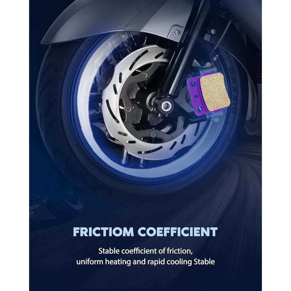 ECCPP FA54 Brake Pads Front & Rear Carbon Fiber Replacement Brake Pad Kit for 1990-2006 Yamaha Banshee 350, 2003-2006 Blaster 200, 2011 125, 1989-2004 Warrior 350, 1995-2005 Wolverine 3500.