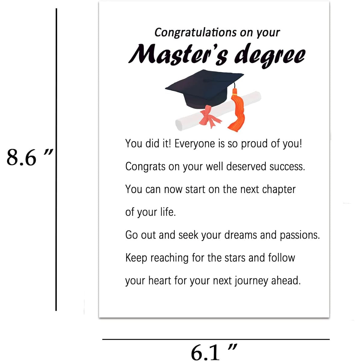 Dapofajo Congratulations Card, Graduation Card, You Did It Card, Masters Graduation Greeting Card