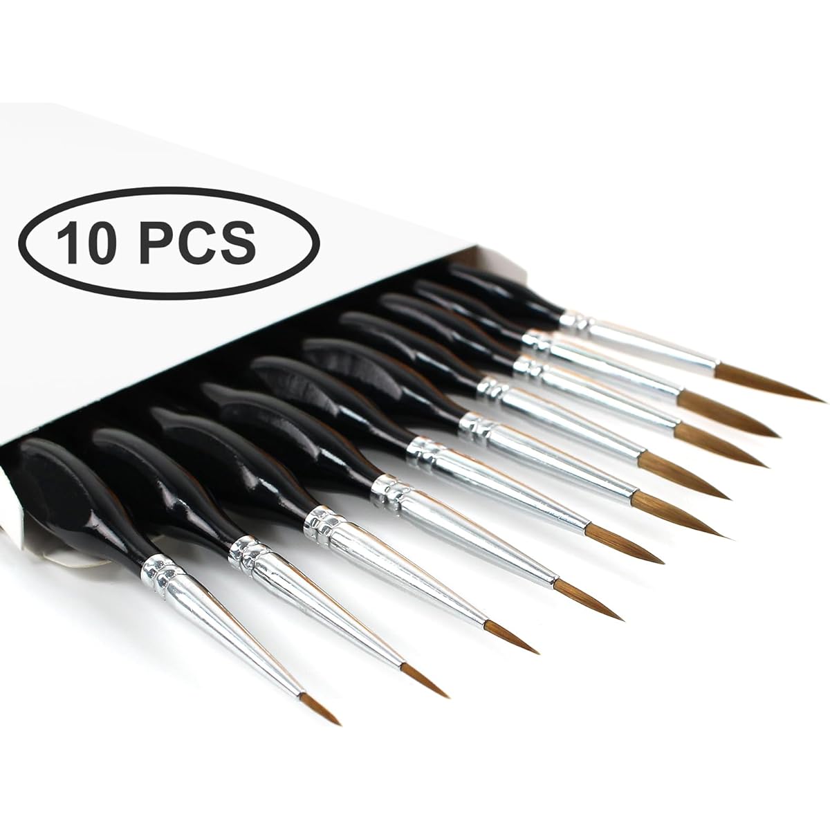 MangoPark 10 Miniature Paint Brushes - Detail Paint Brush Set Fine Tip Paint Brush Paint Brush for Acrylic Paint Model Paint Brush for Warhammer 40k DND Miniatures