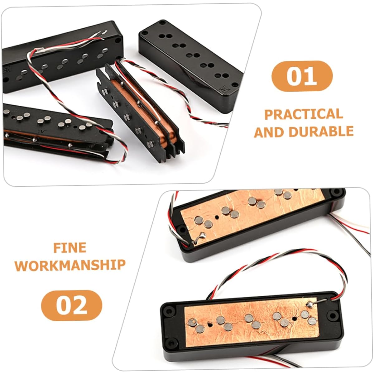 SWOOMEY Select 5 String Pickup for Bass 5 String Bass Pickup Guitar Pickup Bass Accessories Plastic Bass Pickup Classical Component Musical Instrument Accessories