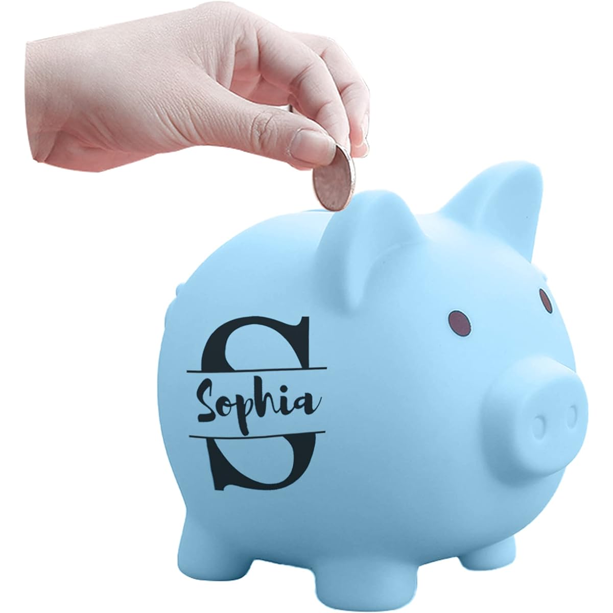 Personal Piggy Bank Named Piggy Bank Unbreakable Plastic Piggy Bank Coin Bank for Girls and Boys Birthday Christmas Practical Gift