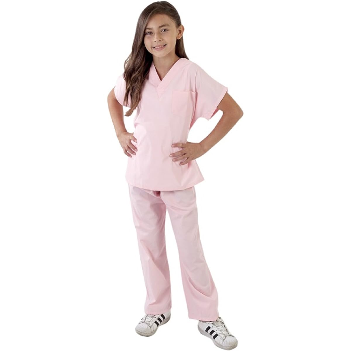 M&M SCRUBS Kids Super Soft Children's Lab Coat Set Costume 8/10 Pink