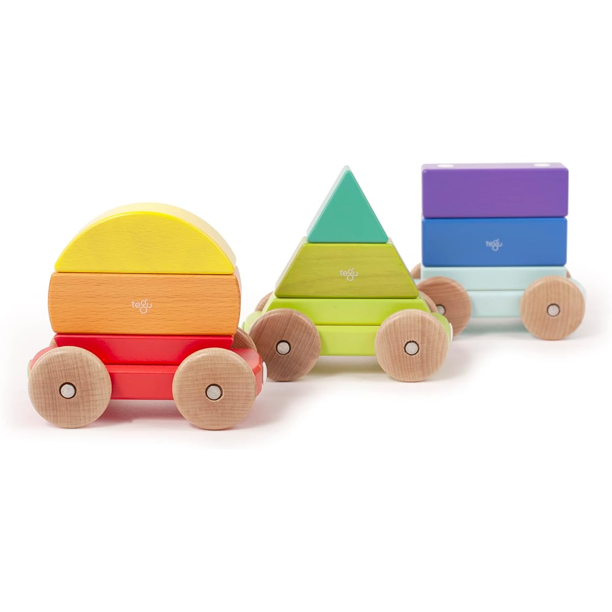 Tegu 9 Piece Magnetic Shape Train Building Blocks Set, One Size, TRA-RBW-801T