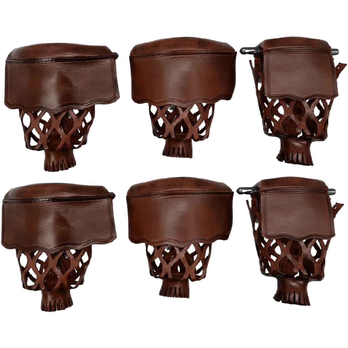 Pool Table Pocket Leather Pool Table Pocket Billiard Pocket Genuine Leather Classic Smooth Shield Walnut Color Set of 6
