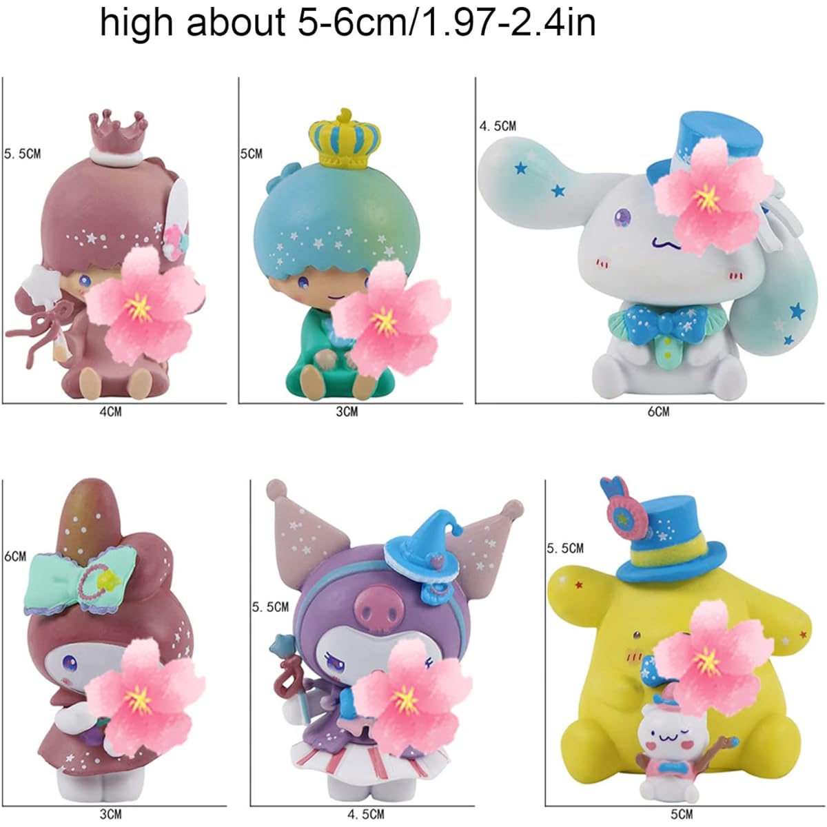 Anime Figure Toy 6pcs Anime Cake Topper Figure PVC Model Doll Cute Action Figure Figure Figure (sanliou-6pcs)