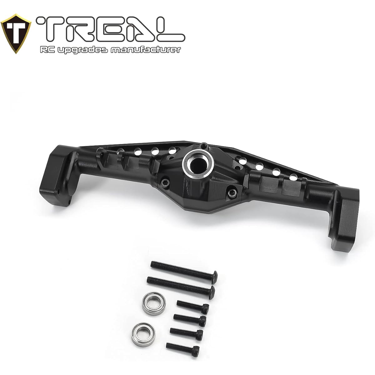 TREAL UTB18 Capra Rear Axle Housing Aluminum 7075 CNC Machined with Rear Hub One Piece Design Upgrade (Black)