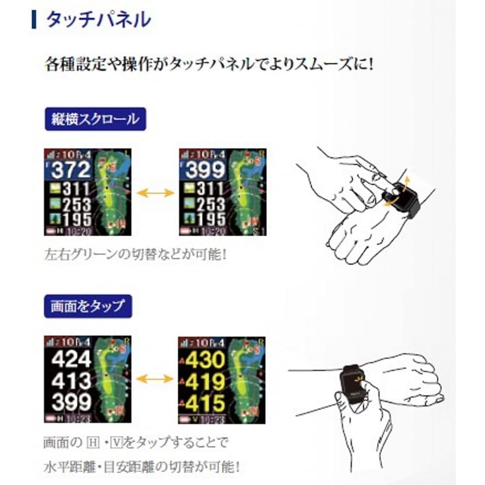 Shot Navi AIR (Shot Navi) Black Touch Panel Incredibly Light! Only 20g GPS golf navigation golf distance meter OK for competition use Height difference Compatible with overseas courses Made in Japan
