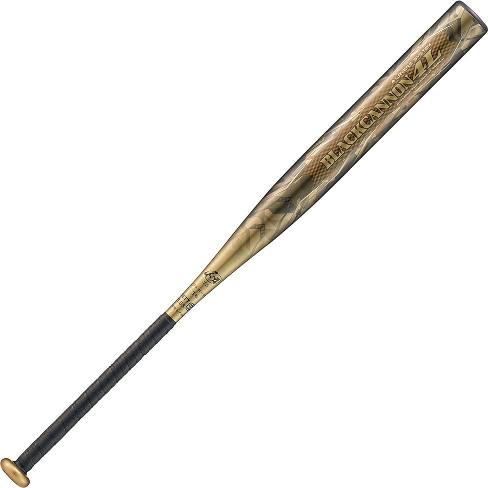 ZETT Softball Bat Black Cannon 4L FRP (Carbon) Rubber Ball Compatible with No. 3