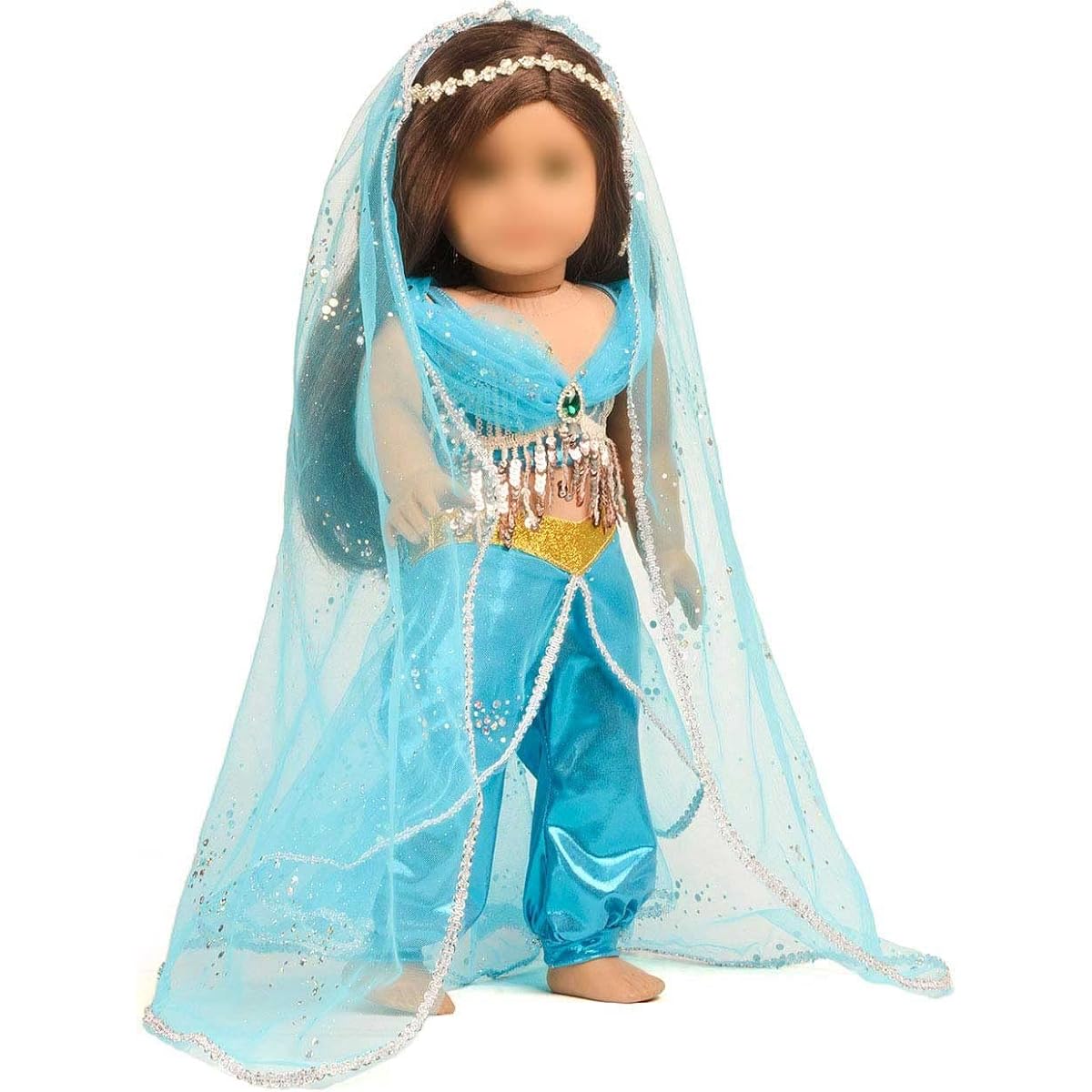 Sweet Dolly Doll Outfit Princess Jasmine Costume for 18 inch American Girl Doll