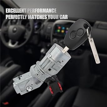 Car Ignition Lock Barrel Starter Switch Ignition Lock Barrel & Key for Renault Twingo MK2 2005-2012 Traffic MK3 7701208408