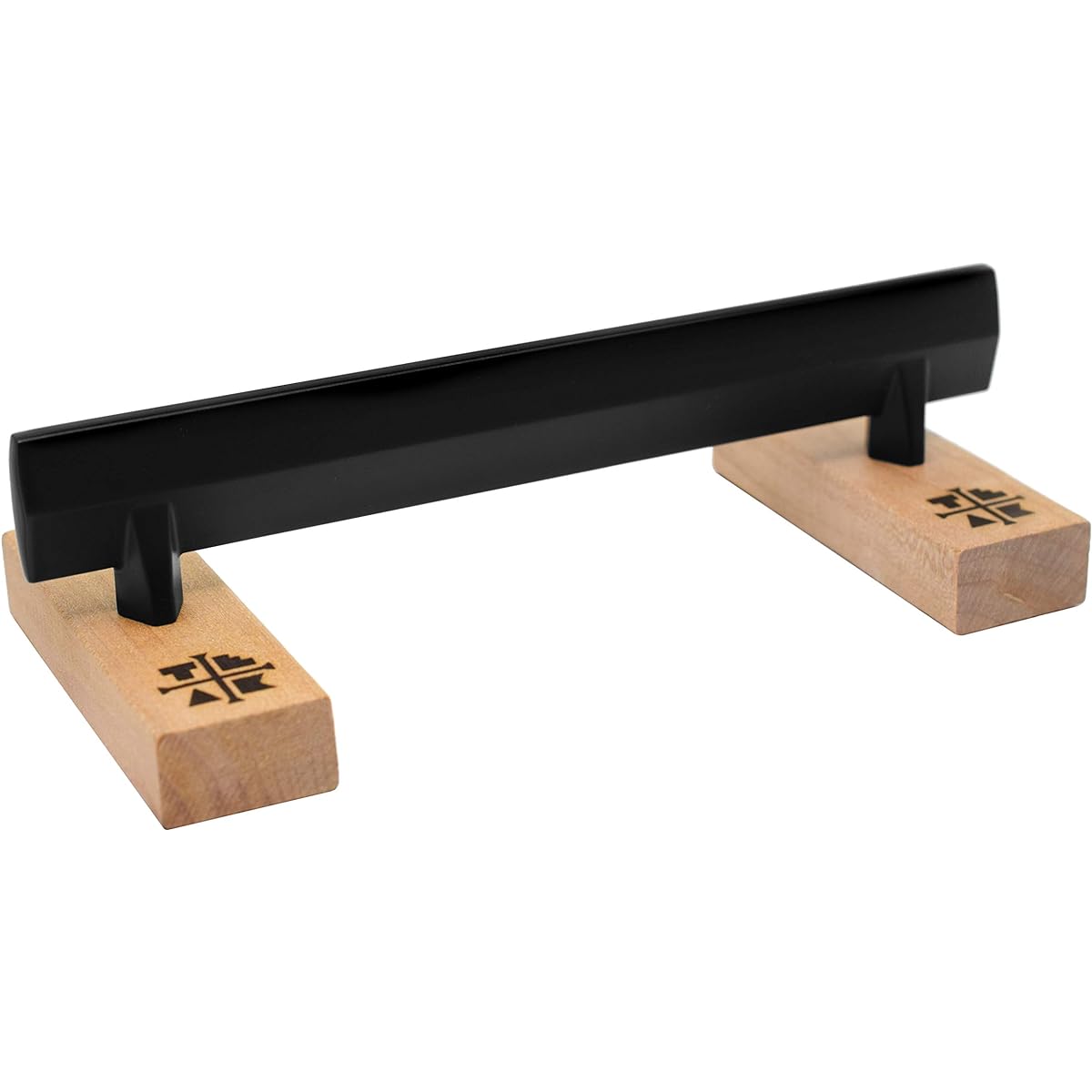 Teak Tuning Straight Fingerboard Rail - Guardrail Edition - Black Color - Metal Rail Wooden Legs - 6.5" Length, 0.75" Height - Prolific Series