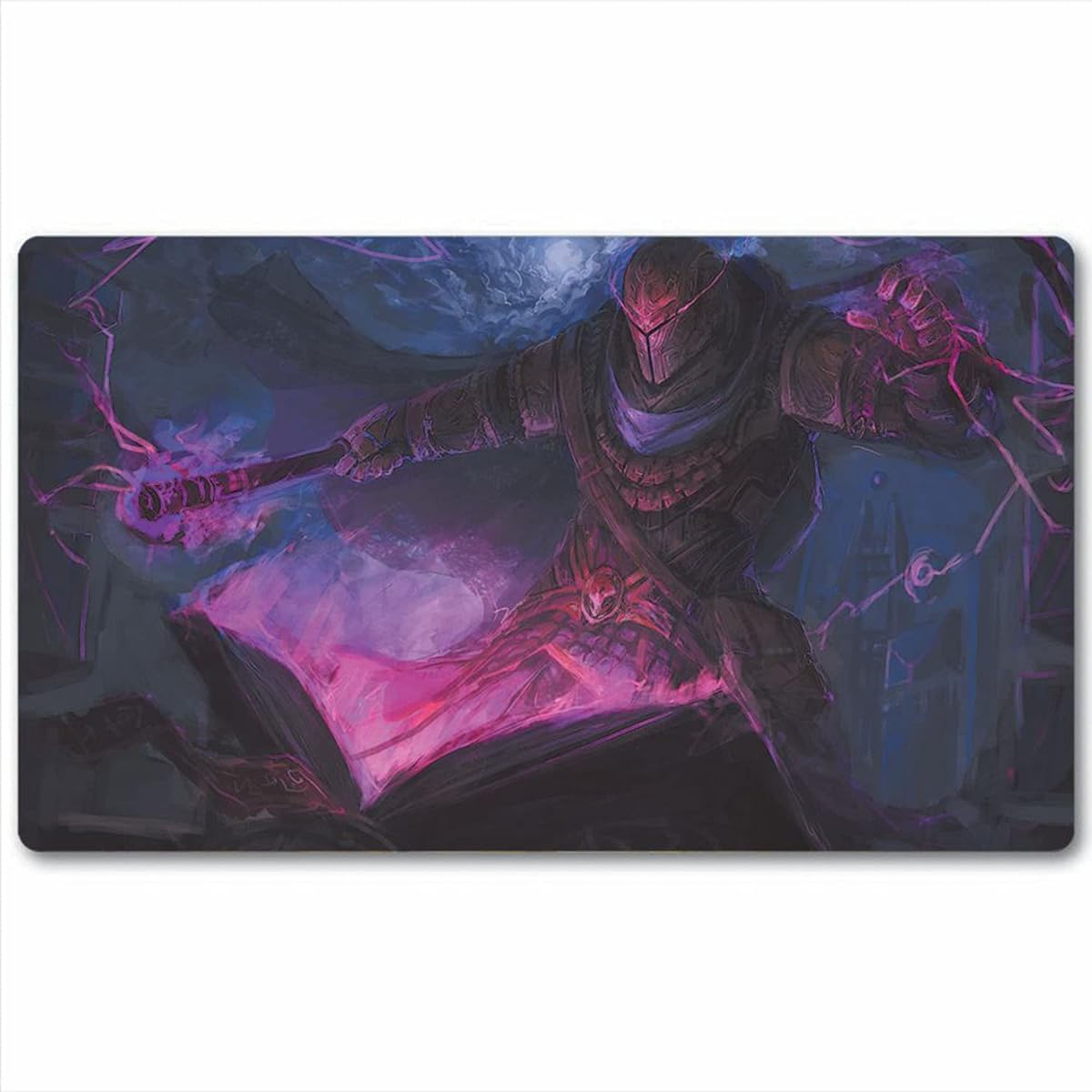 Board Games TCG Playmat Tabletop Card Playmat MTG RPG CCG Trading Card Game Playmat with Smooth Cloth Surface, Rubber Base and Stitched Edges, Original Playmat Art Design, 24x14 Inch, Alchemy Wizard