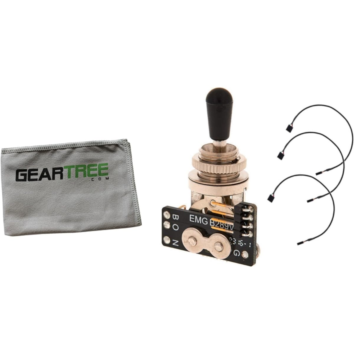 EMG 3 Way Solderless Toggle Switch with Cable Black with Gear Tree Cloth
