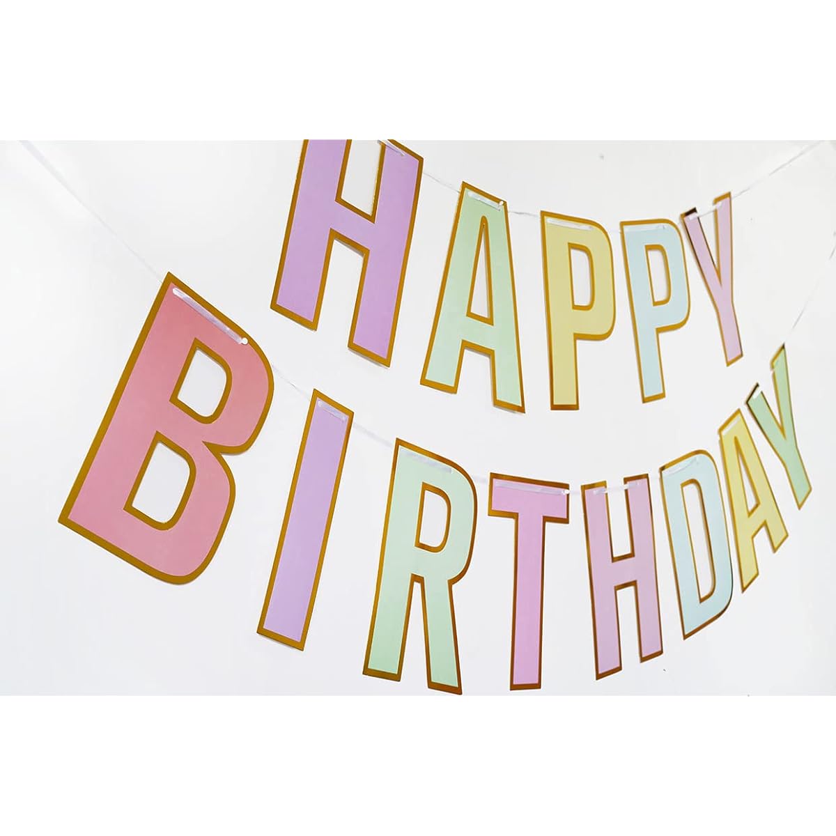 Pastel Happy Birthday Banner Assembled Rainbow Happy Birthday Sign Girls Pastel Birthday Party Decorations