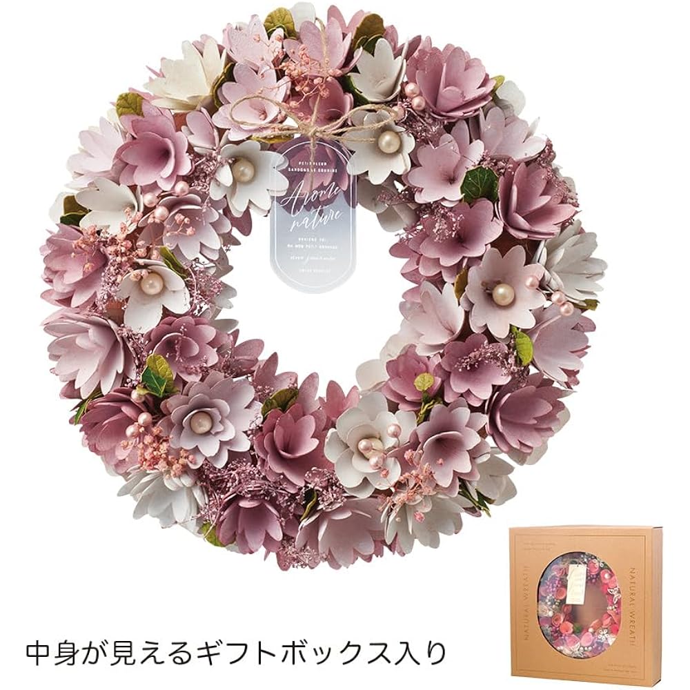 Green House Natural Wreath L Sakura Pink 5177-A