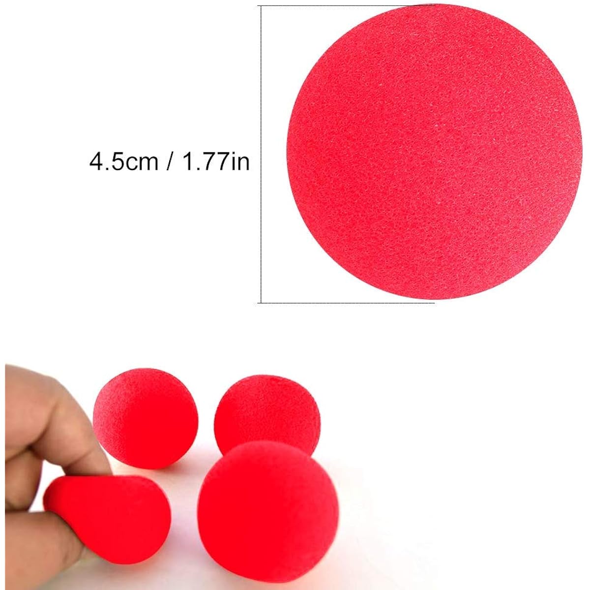 Agatige 10pcs Red Sponge Softballs Soft Foam Balls Red Carnival Clown Noses Close Up Street Classic Comedy Trick Props Toys