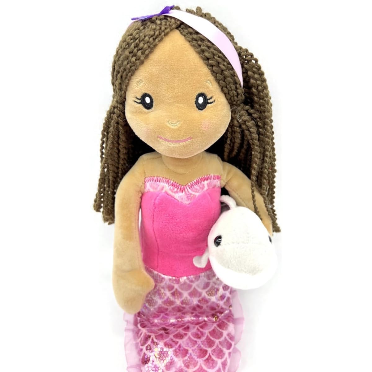 The Petting Zoo Plush Mermaid Doll Her Forever Friend Dizzy The Dolphin 17" Purple Dark Skin