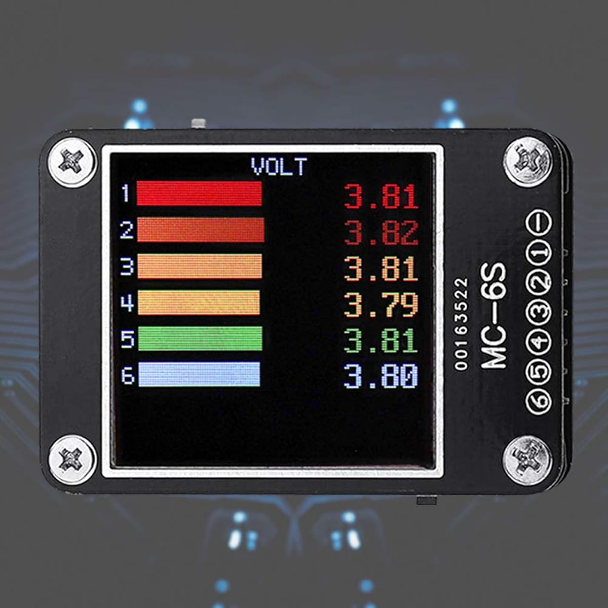 MC-6S Voltage Checker, 16S Lipo Battery Voltage Checker Receiver Signal Tester for sBus PPM PWM and DSM Receivers (Black)