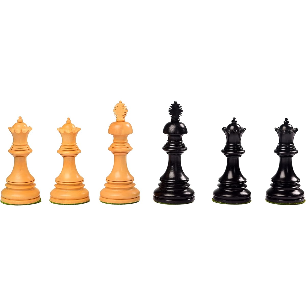 BCBESTCHESS Wooden Chess Pieces, King Height - 4.50 Inch, Ebony Wood and Boxwood