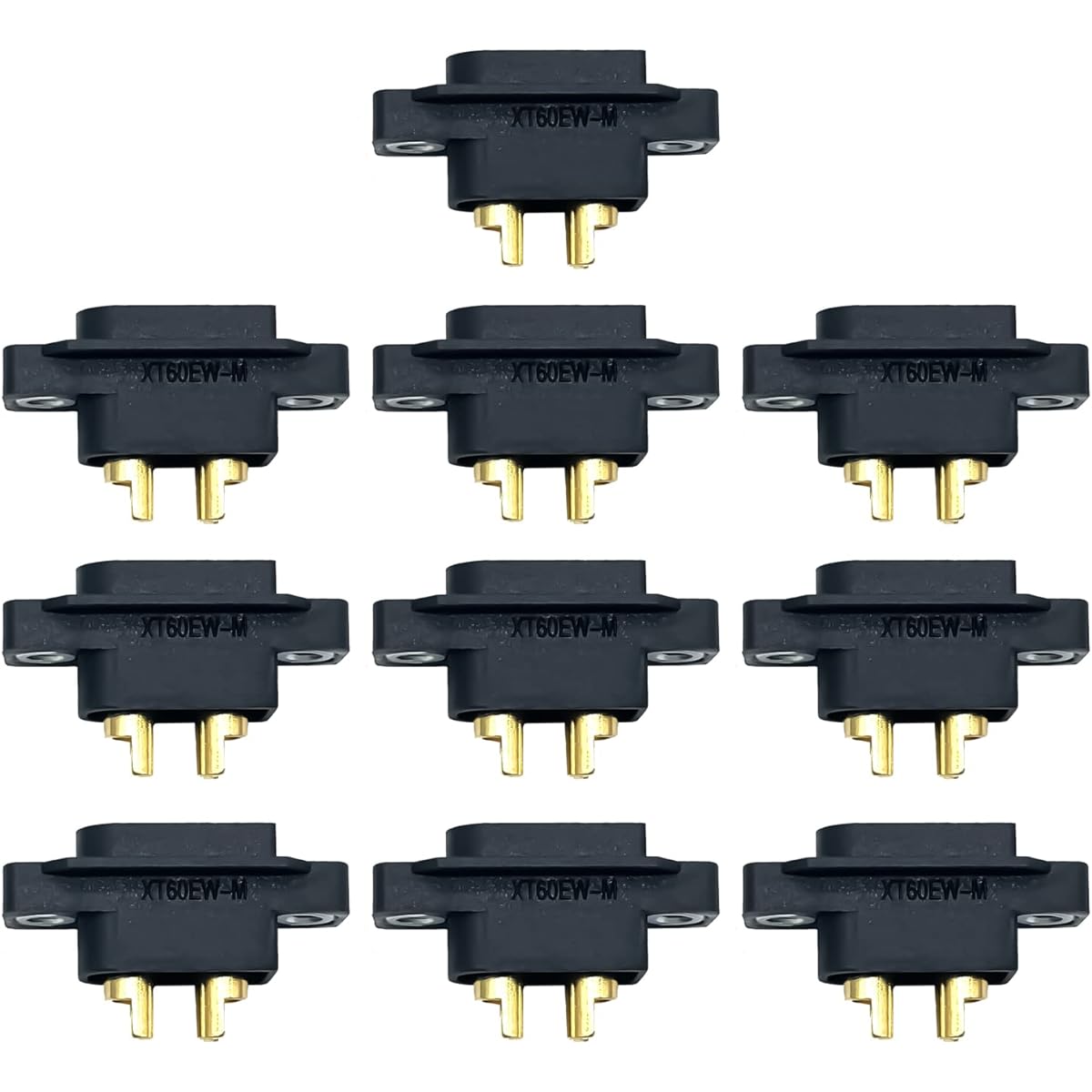 10pcs Amass XT60EW-M Mountable XT60E Male Plug Connector for RC Drone Aircraft FPV Racing Drone (with Skew)