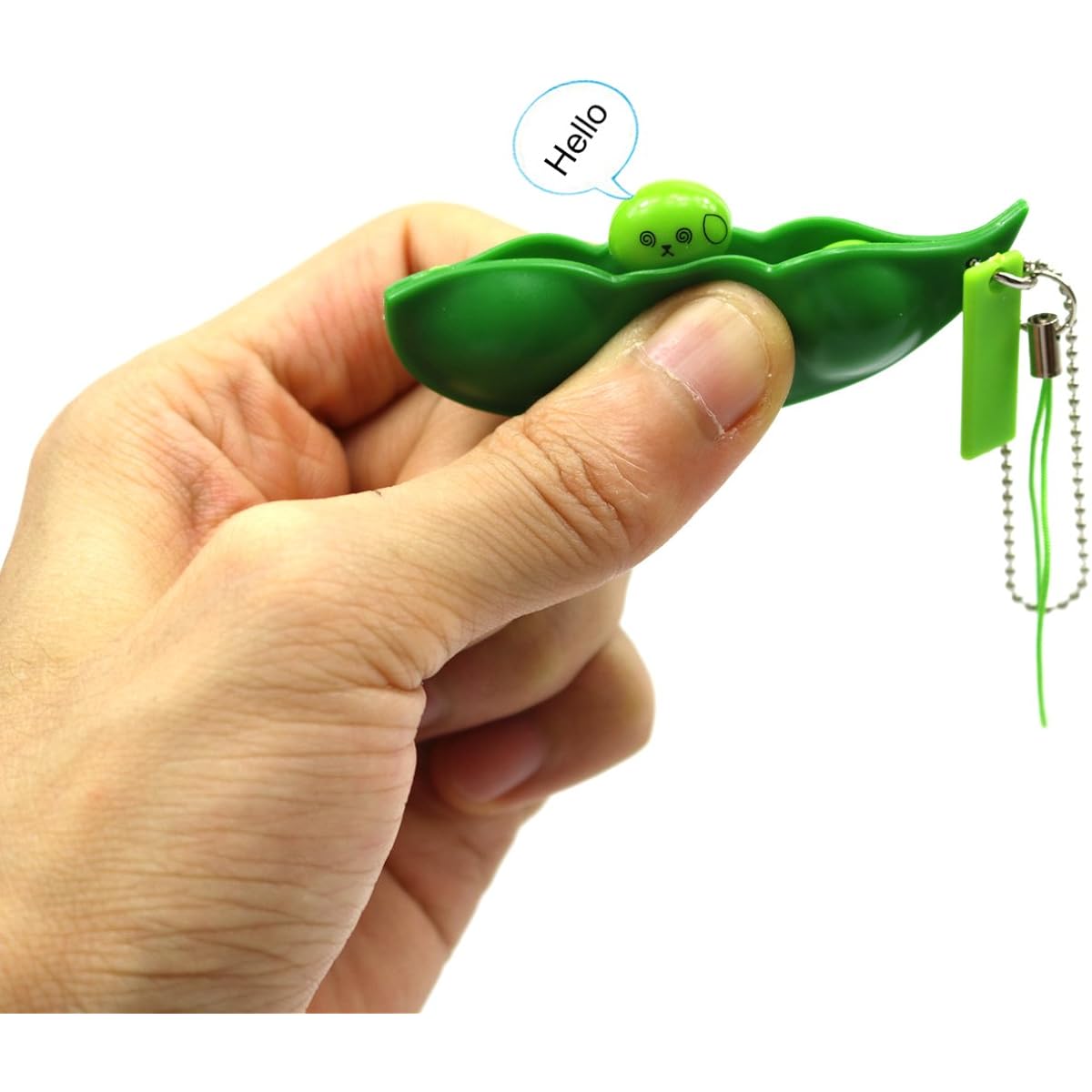 FC MXBB 3 Pack Fidget Toys Squeeze-a-bean Soybean Stress Relieving Key Chain Key Ring Cell Phone Chain Pendant