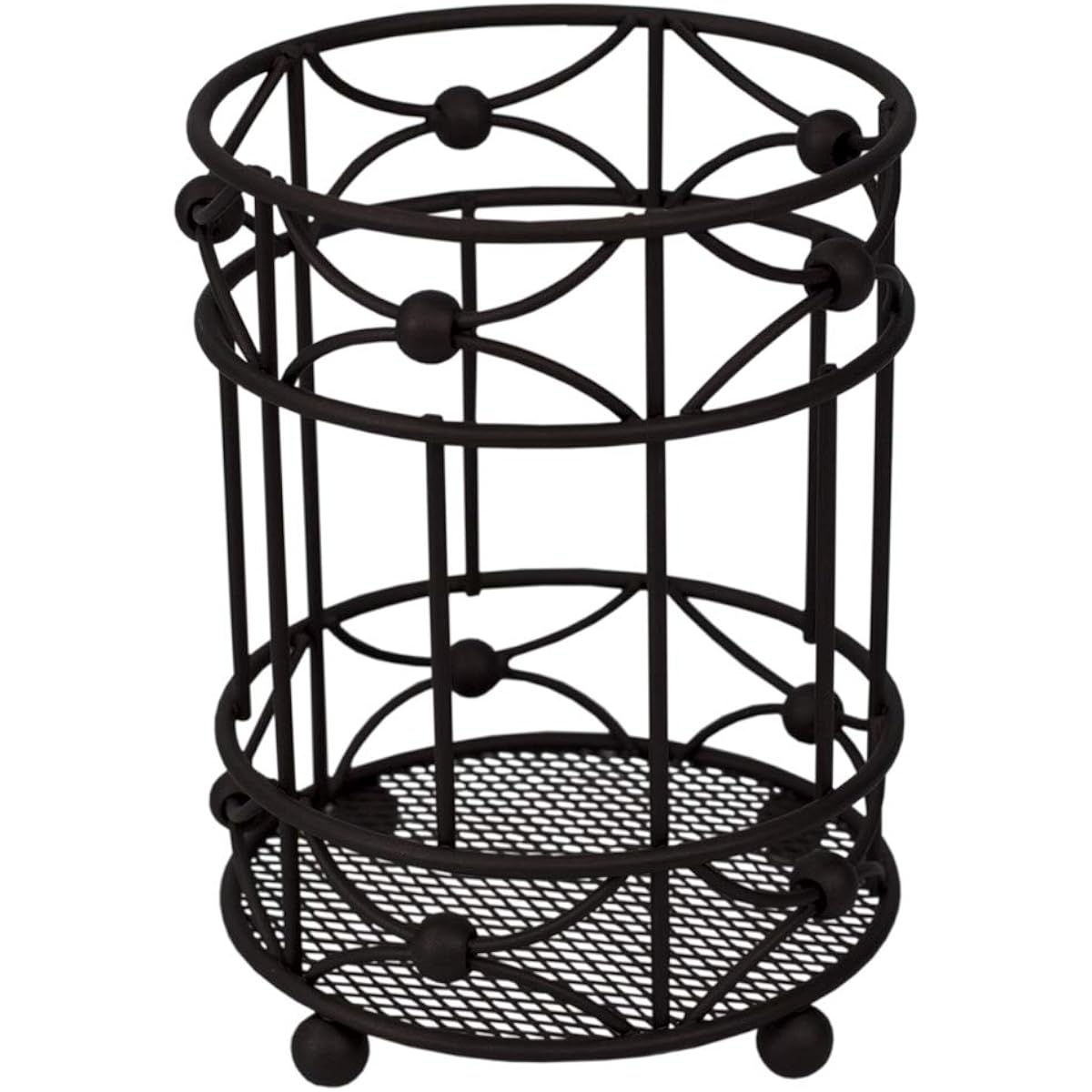 Home Basics CH41995 Arbor Collection Heavy Duty Steel Cutlery Holder with Mesh Bottom and Non-Slip Feet, Oil Rubbed Bronze