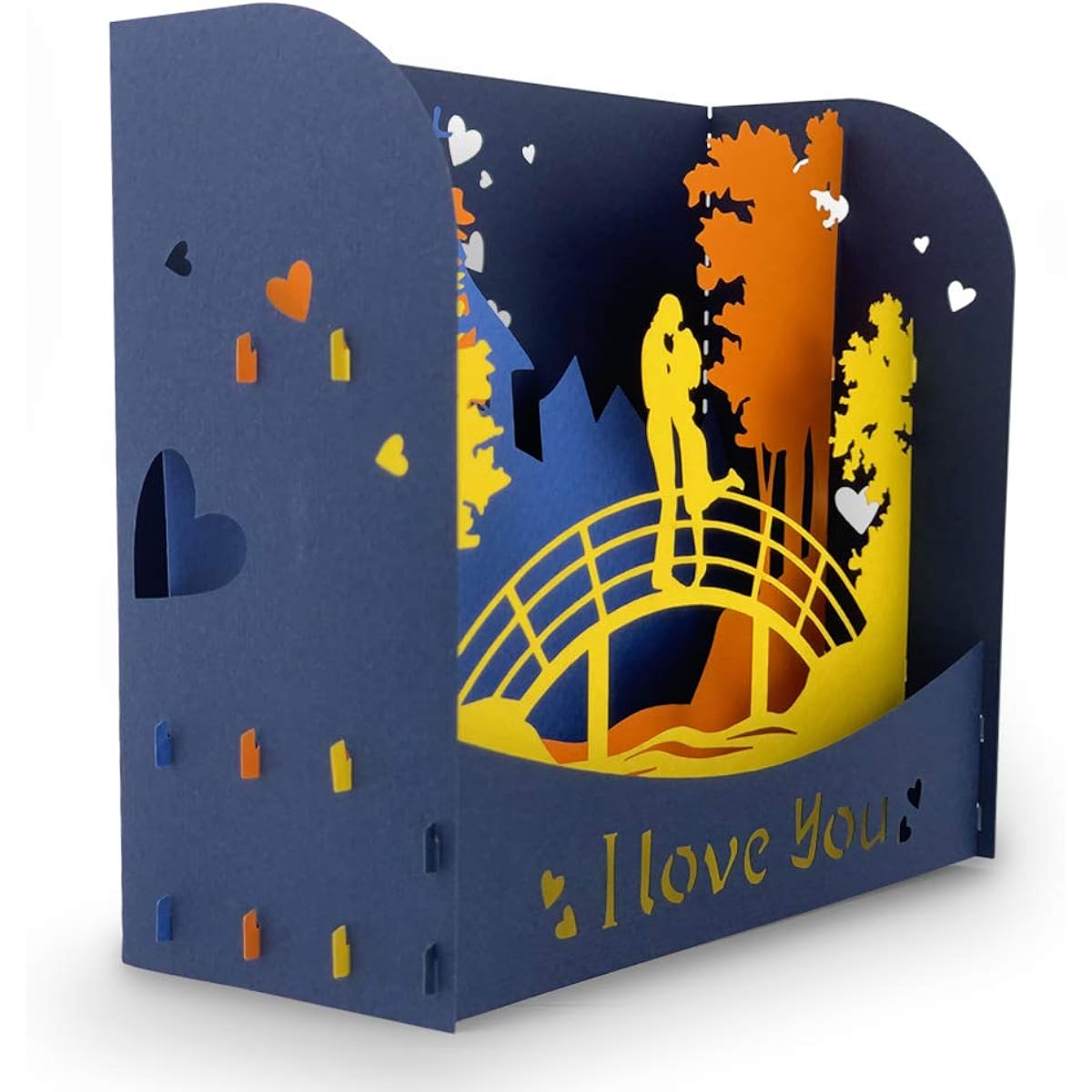 Adornfy Pop Up Cards Romantic Couple 3D Romantic Couple on a Bridge in the Forest Proposal Valentine's Day Anniversary Cards for Husband and Wife Boyfriend Girlfriend New Year Wedding Christmas