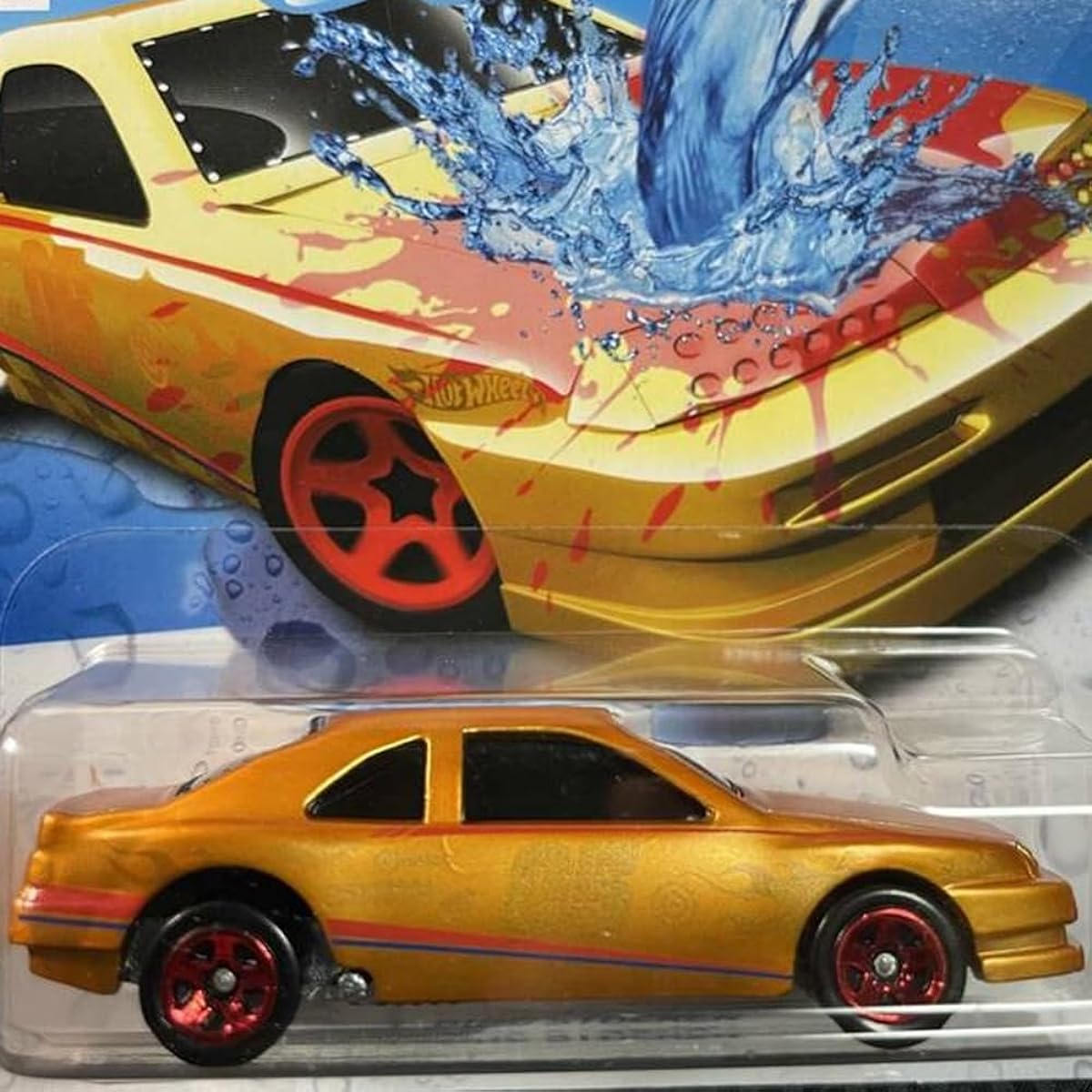 Collectible Die Cast Hot Wheels Color Shifter Vehicle - T-Bird Stocker Car ~ Gold to Red Racing Stock Car