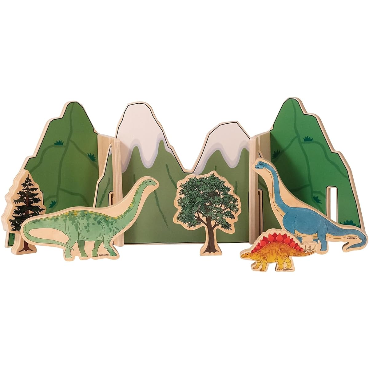 wooden dinosaur set