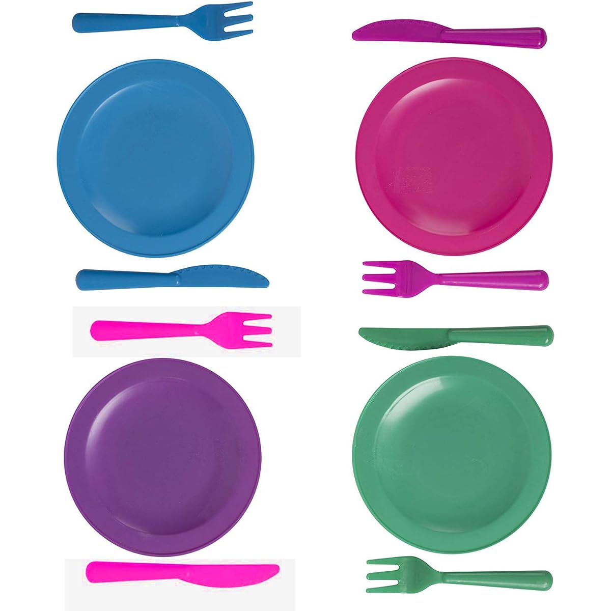 VIPAMZ Kitchen Pretend Play Toy Tableware Plates Colorful Set (26 Pieces)