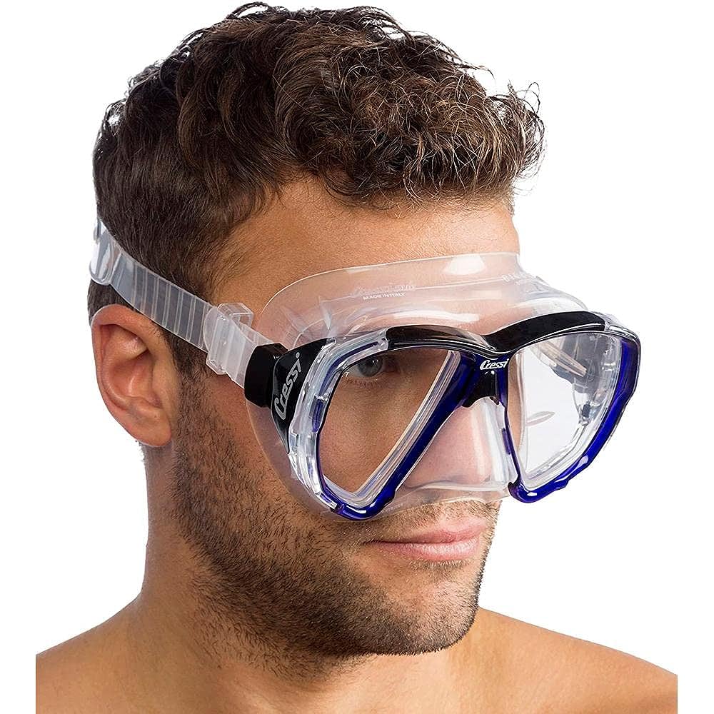 Cressi Big Eyes Diving/Swimming Mask (Made in Italy) Black/Blue