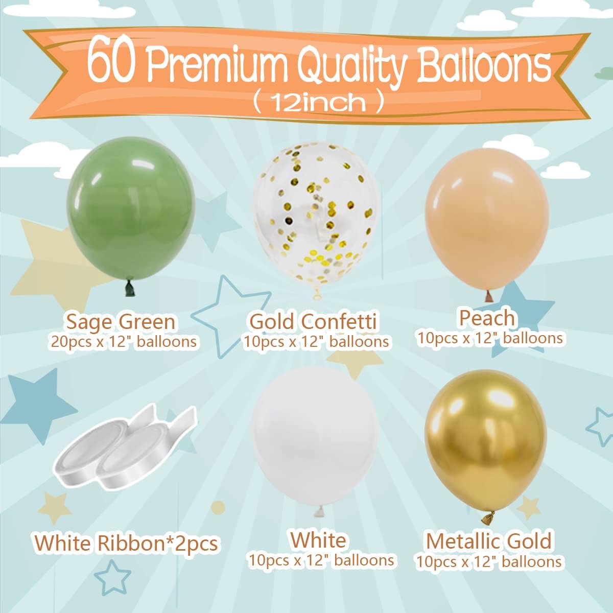 sage green balloon set