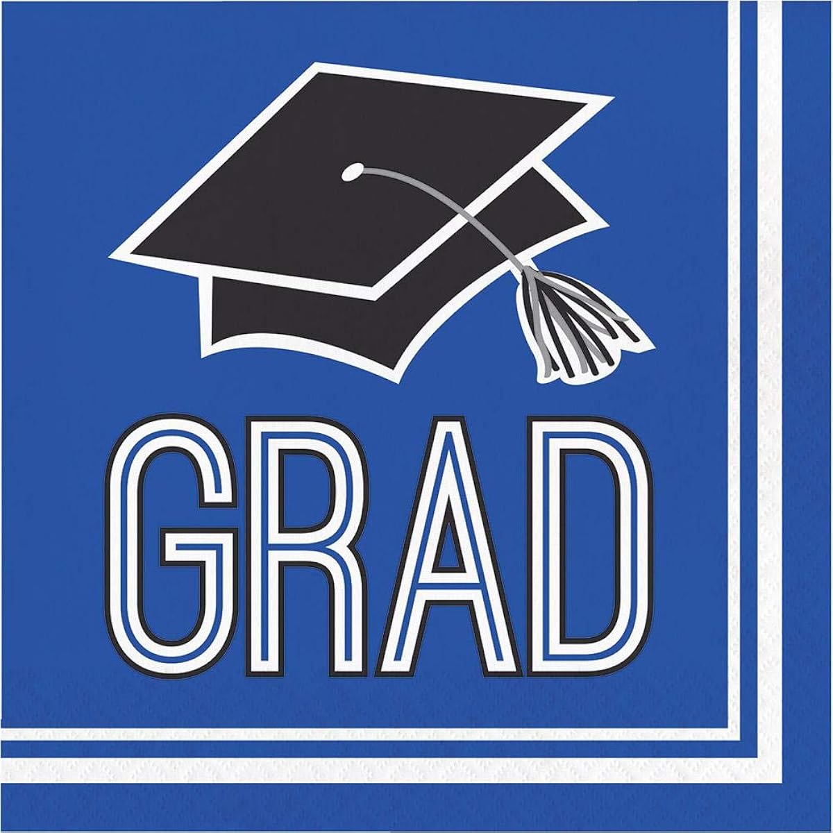 Hoffmaster Group 320050 2 Ply School Spirit Cobalt Lunch Napkin44; Pack of 10 - 36 Per Pack