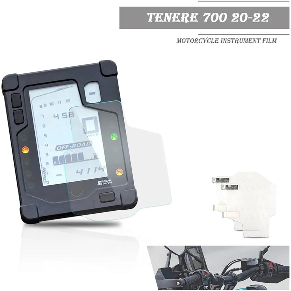 Fits for Tenere 700 Tenere700 Tenere-700 2020 2021 2022 Motorcycle Scratch Cluster Screen Dashboard Protective Instrument Film Protector Instrument (Color : 2PCS)