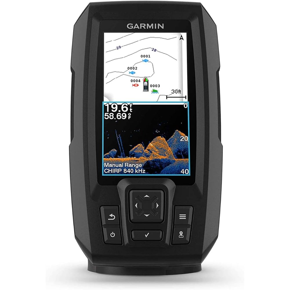 Garmin Striker Vivid 4cv, Easy-to-Use 4-inch Color Fishfinder and Sonar Transducer, Vivid Scanning Sonar Color Palettes (010-02550-00)