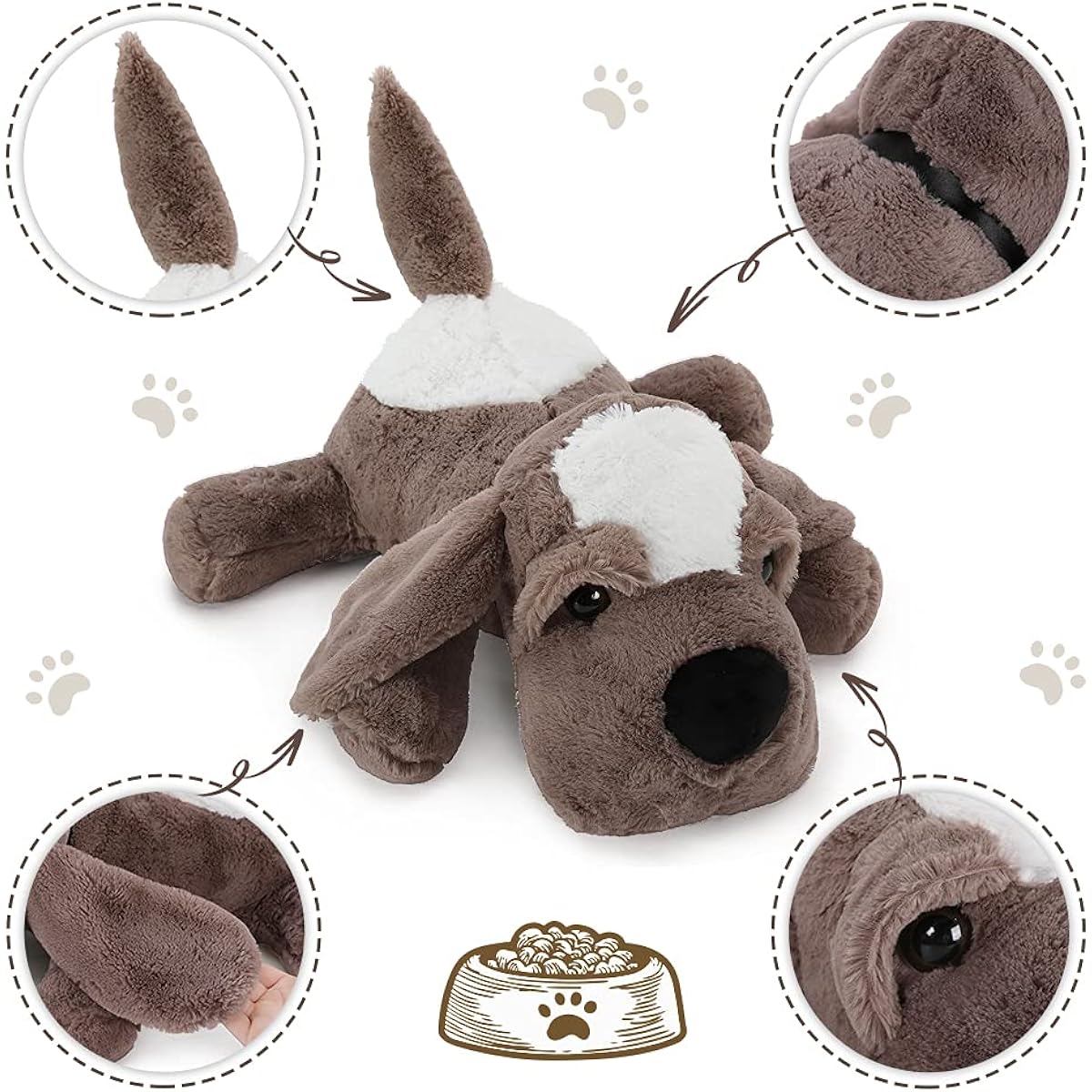 Tezituor 24" Puppy Stuffed Animal Dog Large Plush Toy Hug Dog Plush Pillow Cute Stuffed Animal for Kids