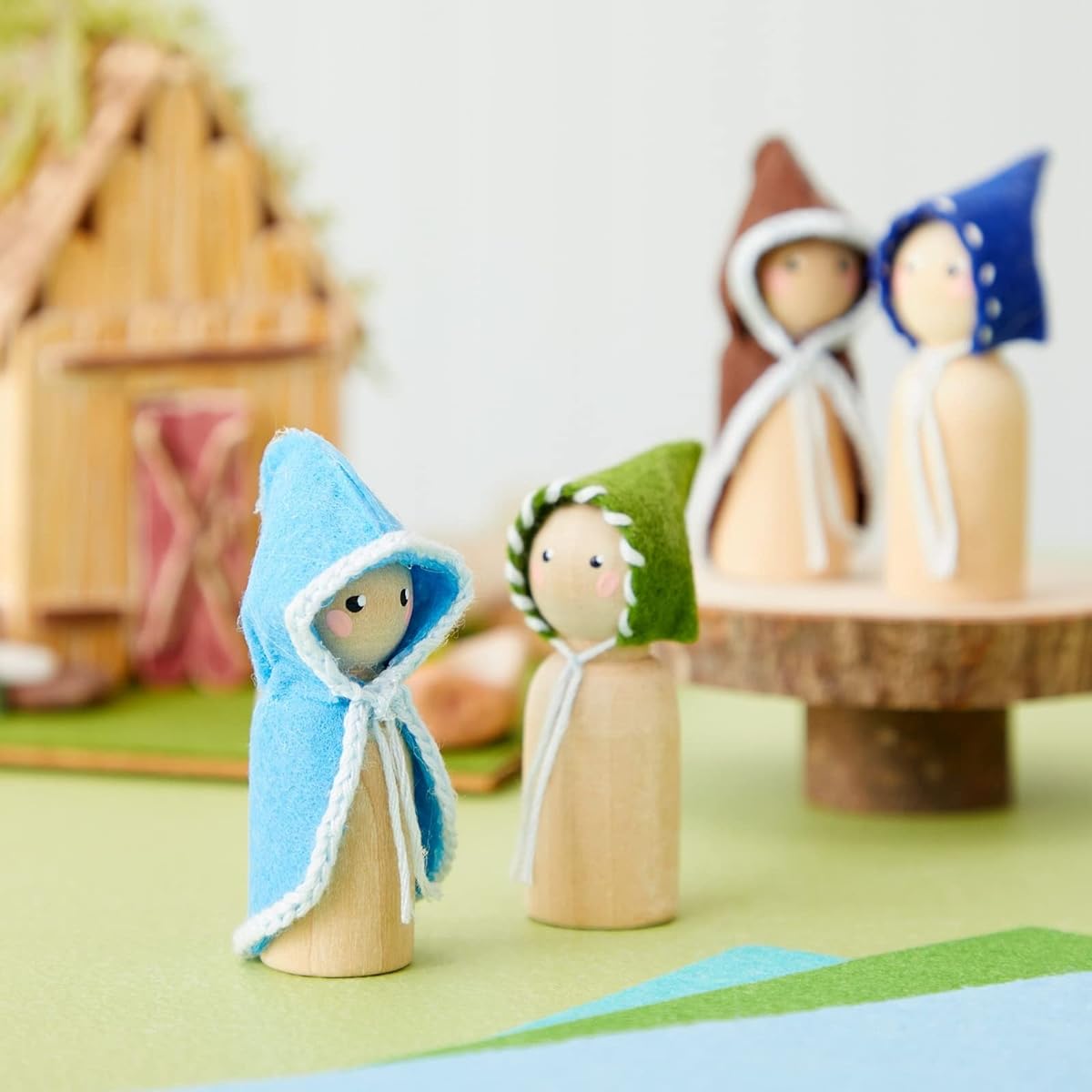 Wooden Peg Dolls Peg Doll Kit (2.4 inch 50 pack)