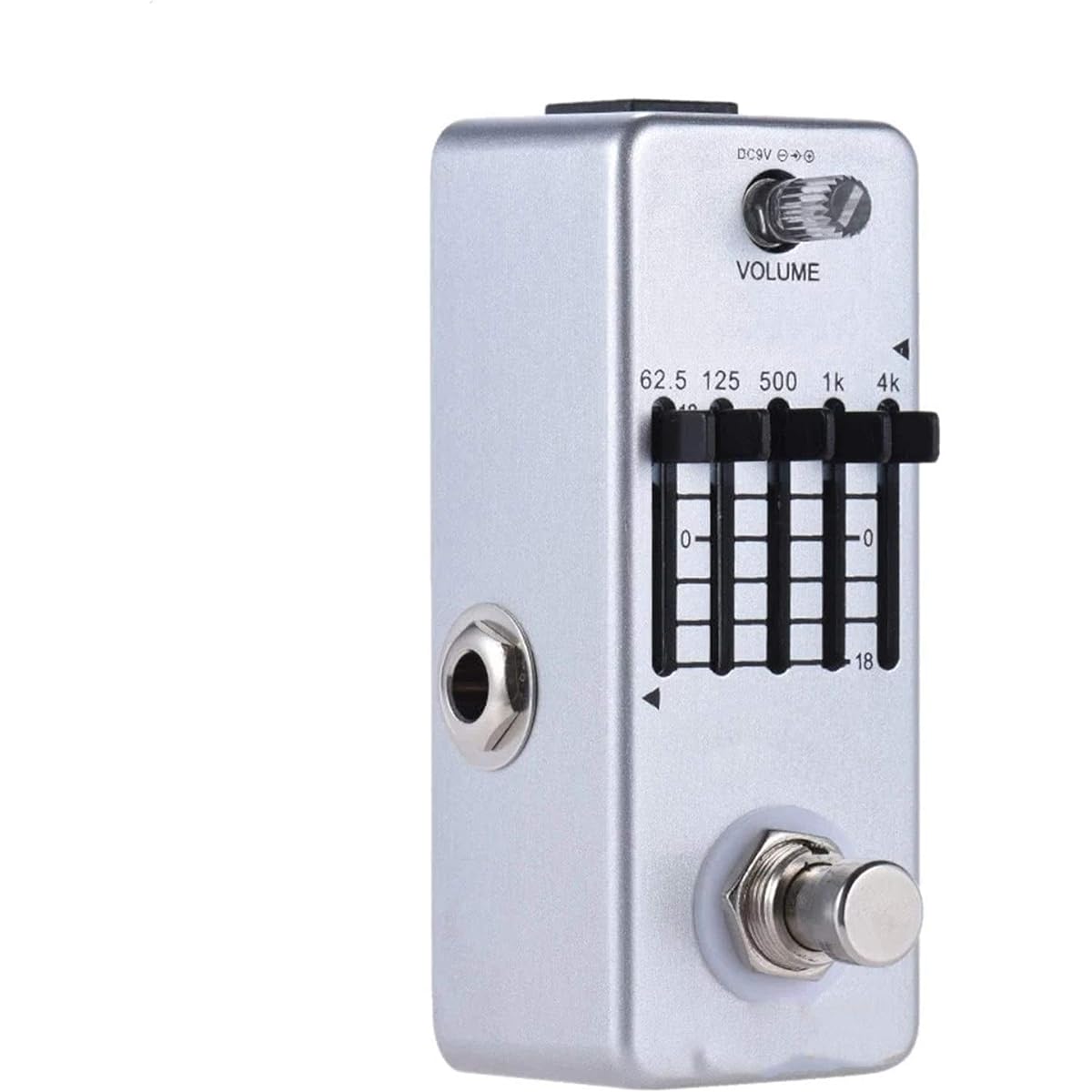 Guitar Effector Bass Guitar Equalizer Effect Pedal 5 Band Eq Aluminum Alloy Body Overdrive (Color: Gray, Size: 3.8 x 9.5x3.5cm)