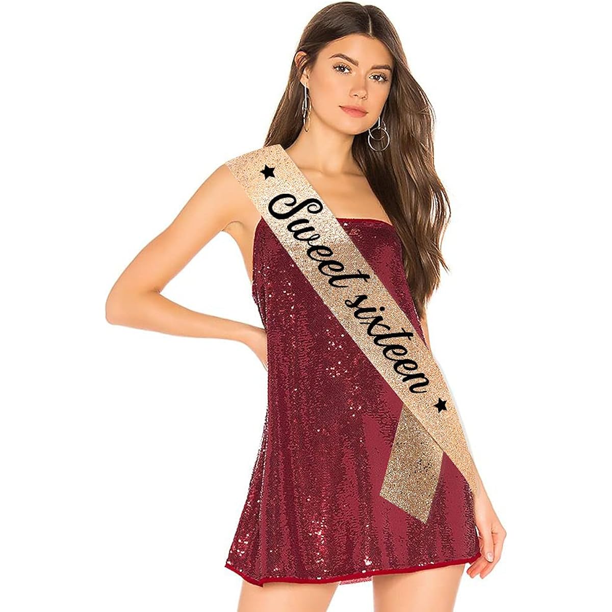 "Sweet Sixteen" Sash and Rhinestone Crown Set - 16th Birthday Party Gift Birthday Sash Girls Birthday Party Supplies