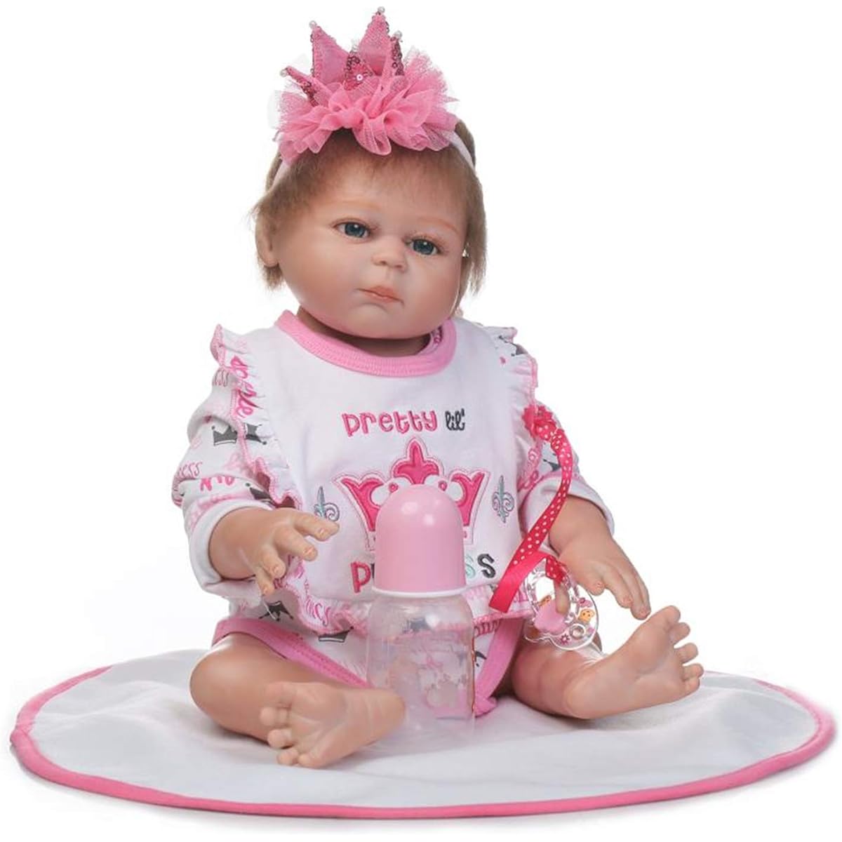 Anano Reborn Doll Silicone Full Body Girl Newborn Boy Girl Doll Twin Doll Realistic Reborn Doll with Open Eyes Realistic Reborn Doll Realistic Appearance Doll (Girl Doll)