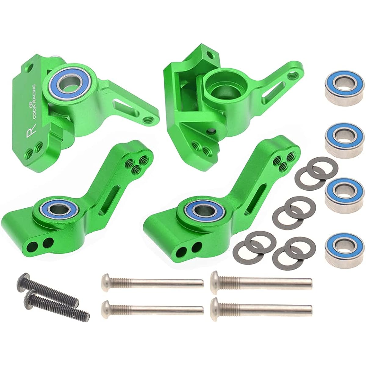 CODA RACING RC Alloy Caster Block & Steering Block & Rear Stub Axle Carrier for Traxxas 1/10 2WD Slash Stumped/Rustler/Nitro Slash, Replacement for Parts 3736 3632 3752