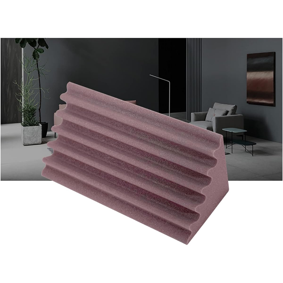 Anti-noise Piano Room Sound Absorbing Cotton, Bass Trap Studio Sound Treatment Thicken Noise Reduction Panel for Studio KTV Corner Wall Soundproofing (Black 150*20*20CM) (Purple)