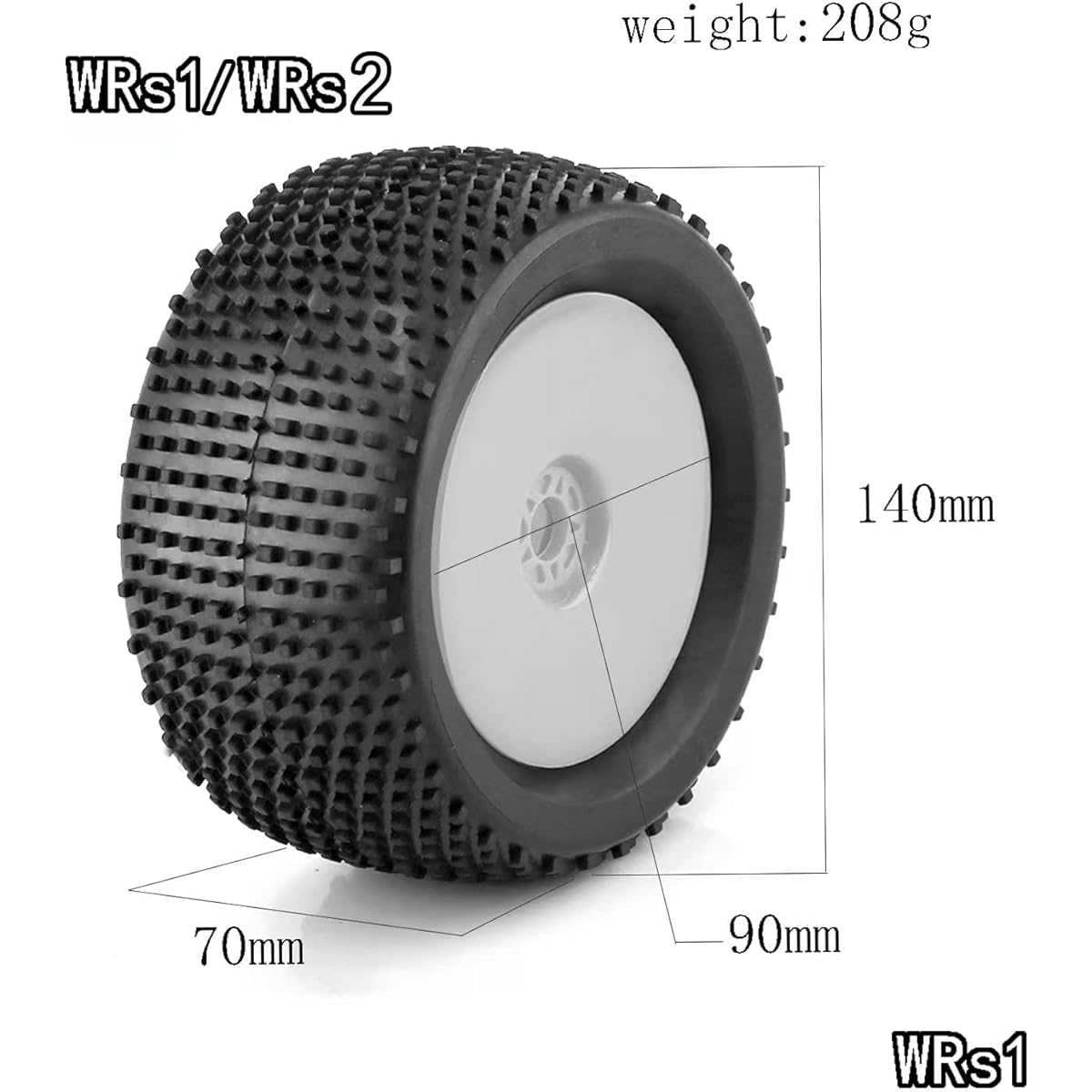 WLYEJEA 1/8 Buggy Tires 17mm Hexagon RC Wheel and Tires 140mm RC Rubber Tire Set for 1/8 RC Racing Car 4WD HPI HSP Bazooka Kyosho Tekno TRAXXAS Summit E-Maxx