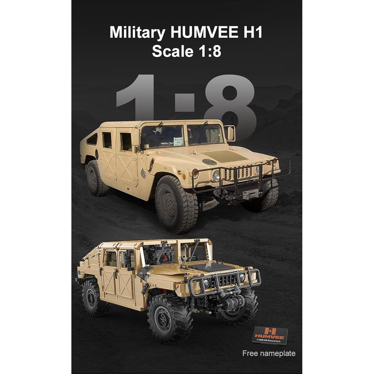 CaDA 1/8 Scale Car Series Humvee M966 / Humvee Official Licensed Blocks 3935 Pieces (Humvee M966)