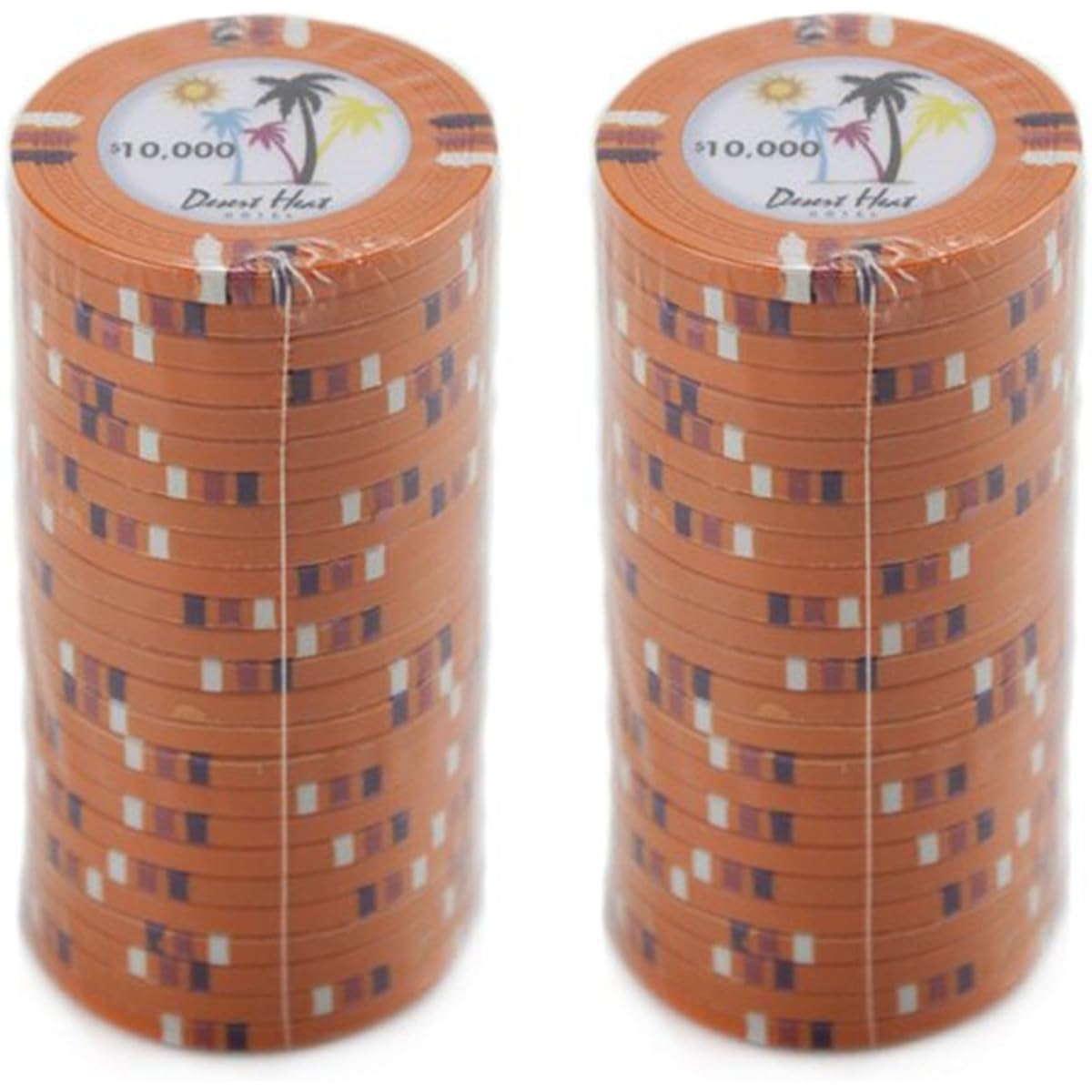 Claysmith Gaming Desert Heat Poker Chips Heavyweight 13.5 Gram Clay Composite - Pack of 50 ($10000 Orange)